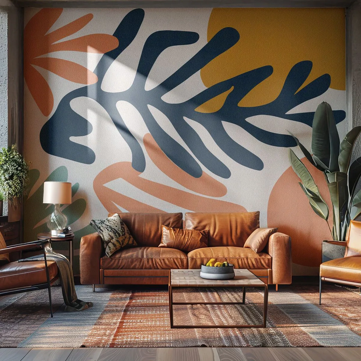 Fototapeta Premium Canvas - Koralové more - Boho, Minimalistický, List - 200x140 cm