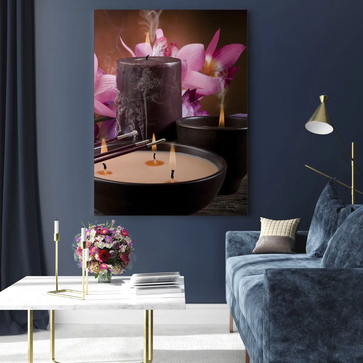 Obraz na skle - Očistiť myseľ, upokojiť telo - 80x120 cm