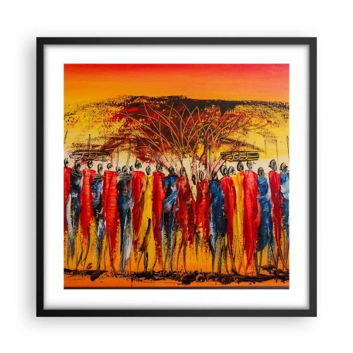 Plagát v čiernom ráme - Tam, tam, tam, tam idú - 50x50 cm