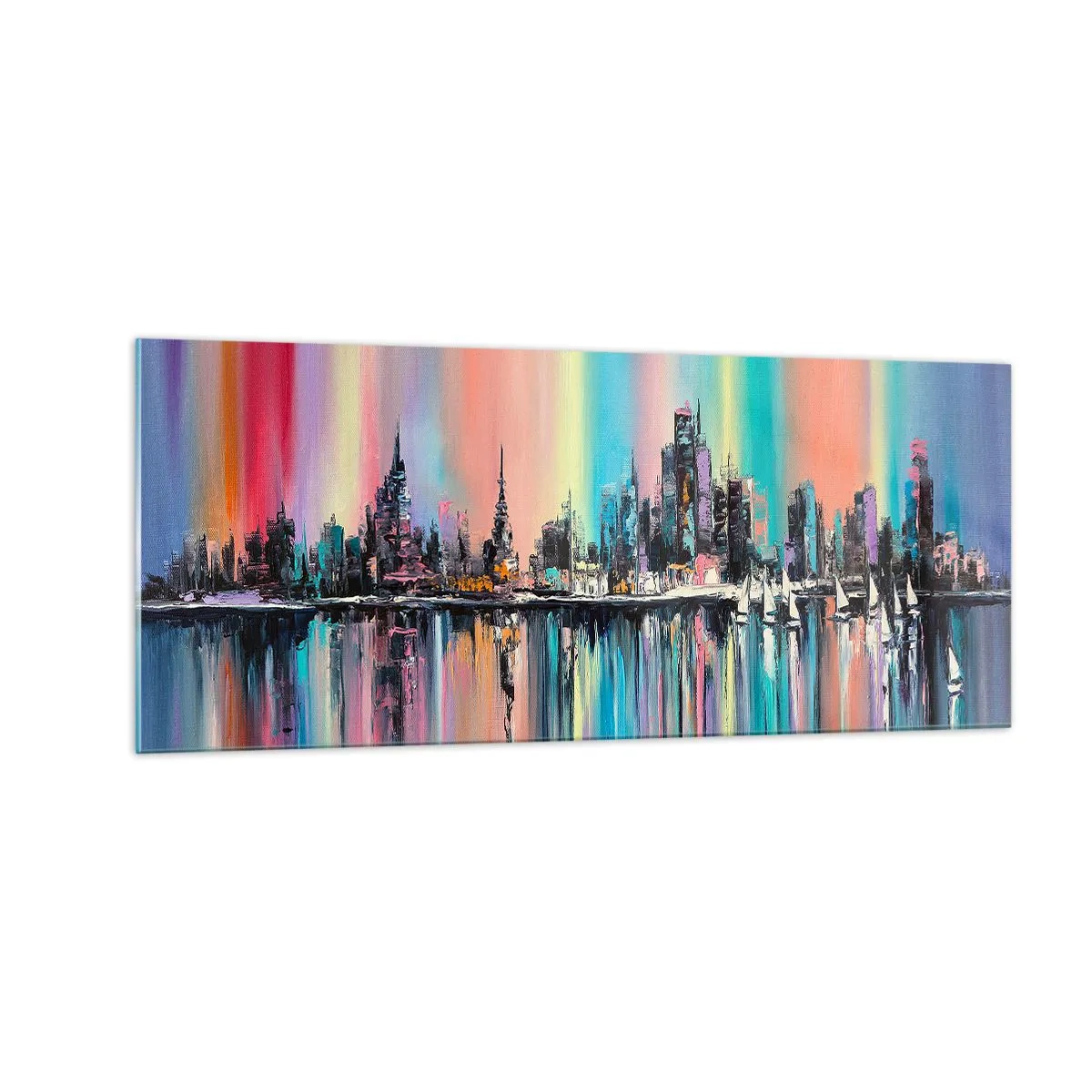 Obraz na skle - Nočný prúd svetla - 100x40 cm