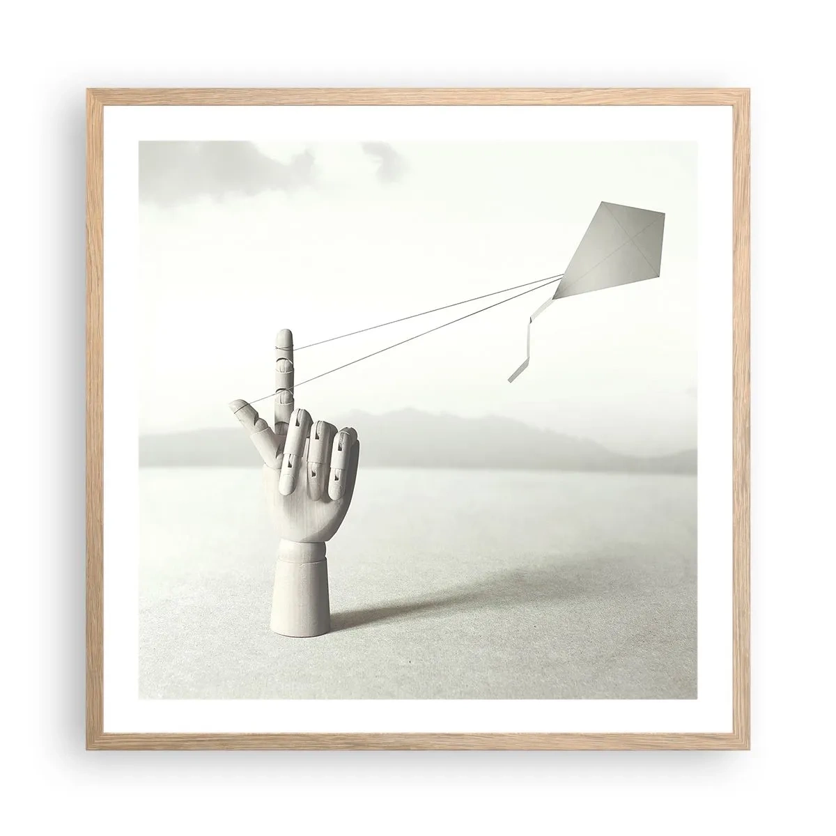 Plagát v ráme zo svetlého duba - Výzva - 60x60 cm