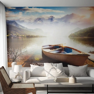 Fototapeta Premium Sand - Pri veľkej a čistej vode - Krajina, Jazero, hory - 100x70 cm