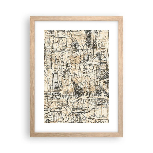 Plagát v ráme zo svetlého duba - Čaká na rozlúštenie - 30x40 cm