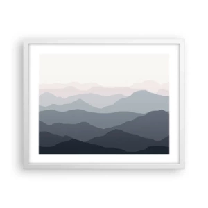 Plagát v bielom ráme - Vlny hôr - 50x40 cm