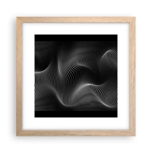 Plagát v ráme zo svetlého duba - Tanec svetla v priestore - 30x30 cm