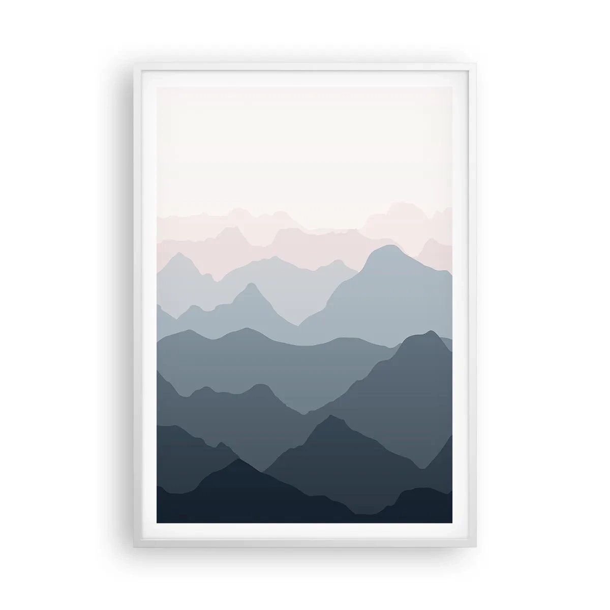 Plagát v bielom ráme - Vlny hôr - 70x100 cm