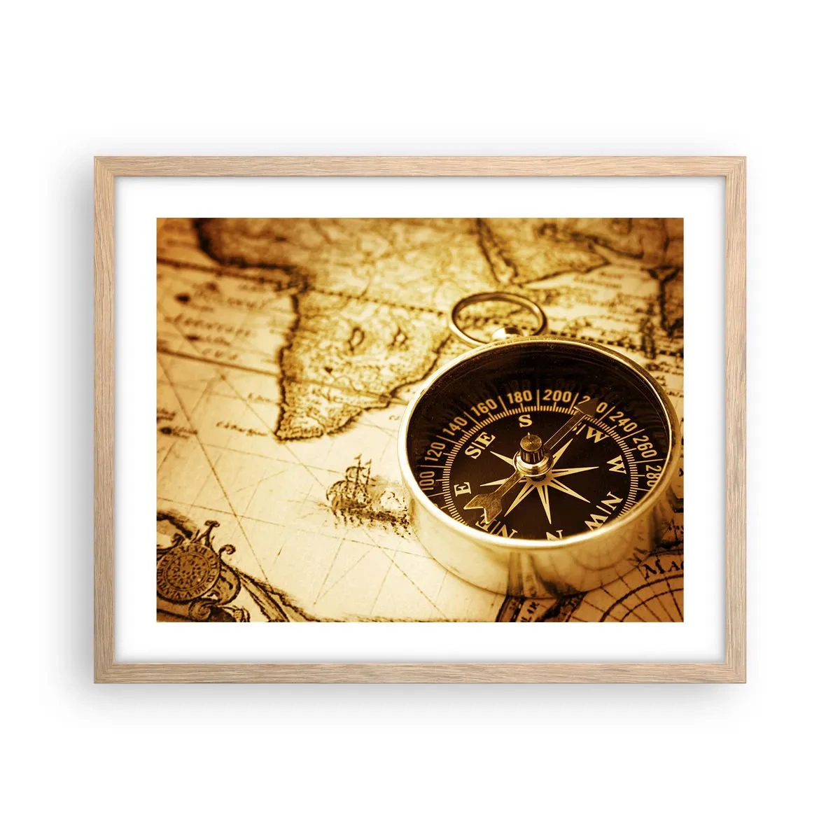 Plagát v ráme zo svetlého duba - Na východ alebo na západ? - 50x40 cm