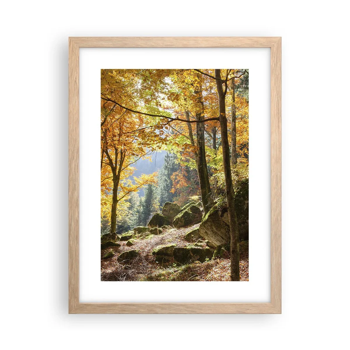 Plagát v ráme zo svetlého duba - Čas na odpočinok - 30x40 cm