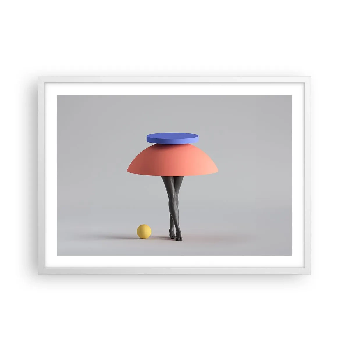 Plagát v bielom ráme - Surrealistická kompozícia - 70x50 cm