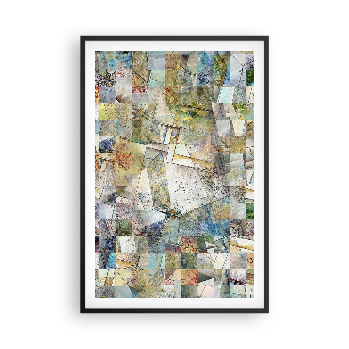 Plagát v čiernom ráme - Geometrické preskupenie - 61x91 cm