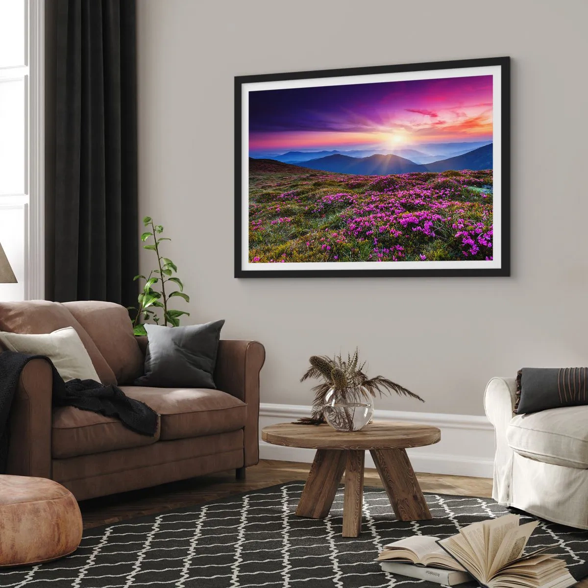 Plagát v čiernom ráme - Zavoňali svieže púčiky byliniek z obilných polí - 70x50 cm
