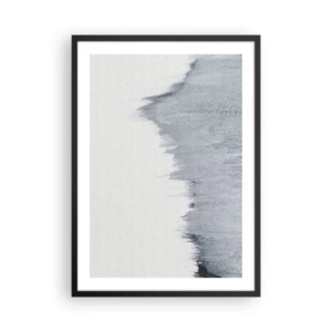Plagát v čiernom ráme - Abstraktná kompozícia v odtieňoch sivej s dynamickými ťahmi štetcom. - 50x70cm - Tajomný záznam - Moderná nástenná dekorácia do obývacej izby a spálne ARTTOR
