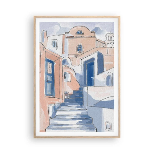 Plagát v ráme zo svetlého duba - Exotické mesto - 70x100 cm