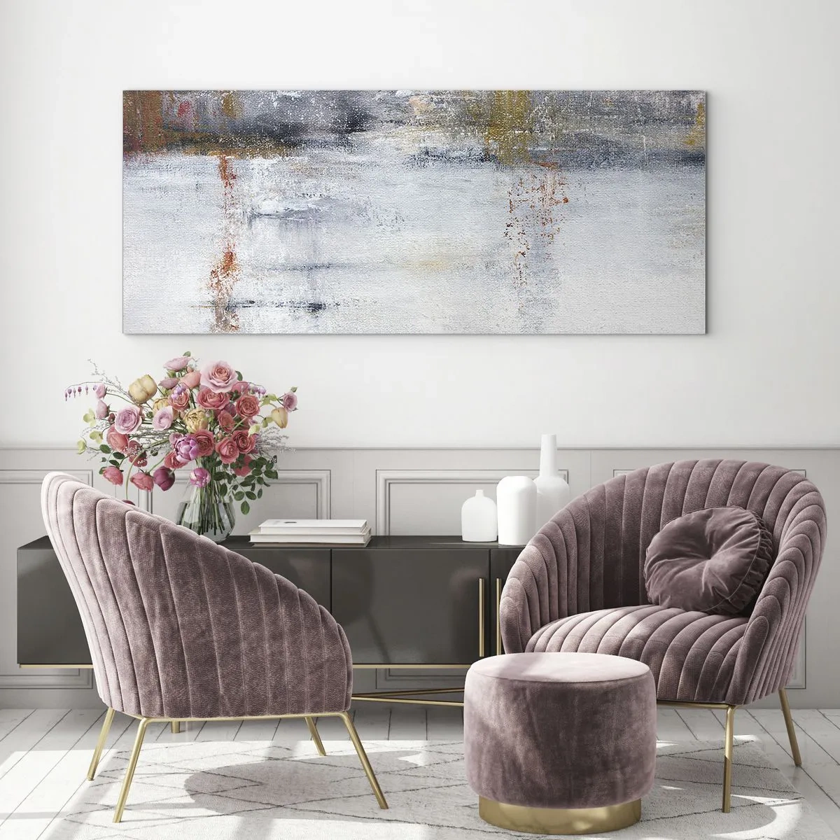 Obraz na skle - Za závojom vzduchu - 90x30 cm