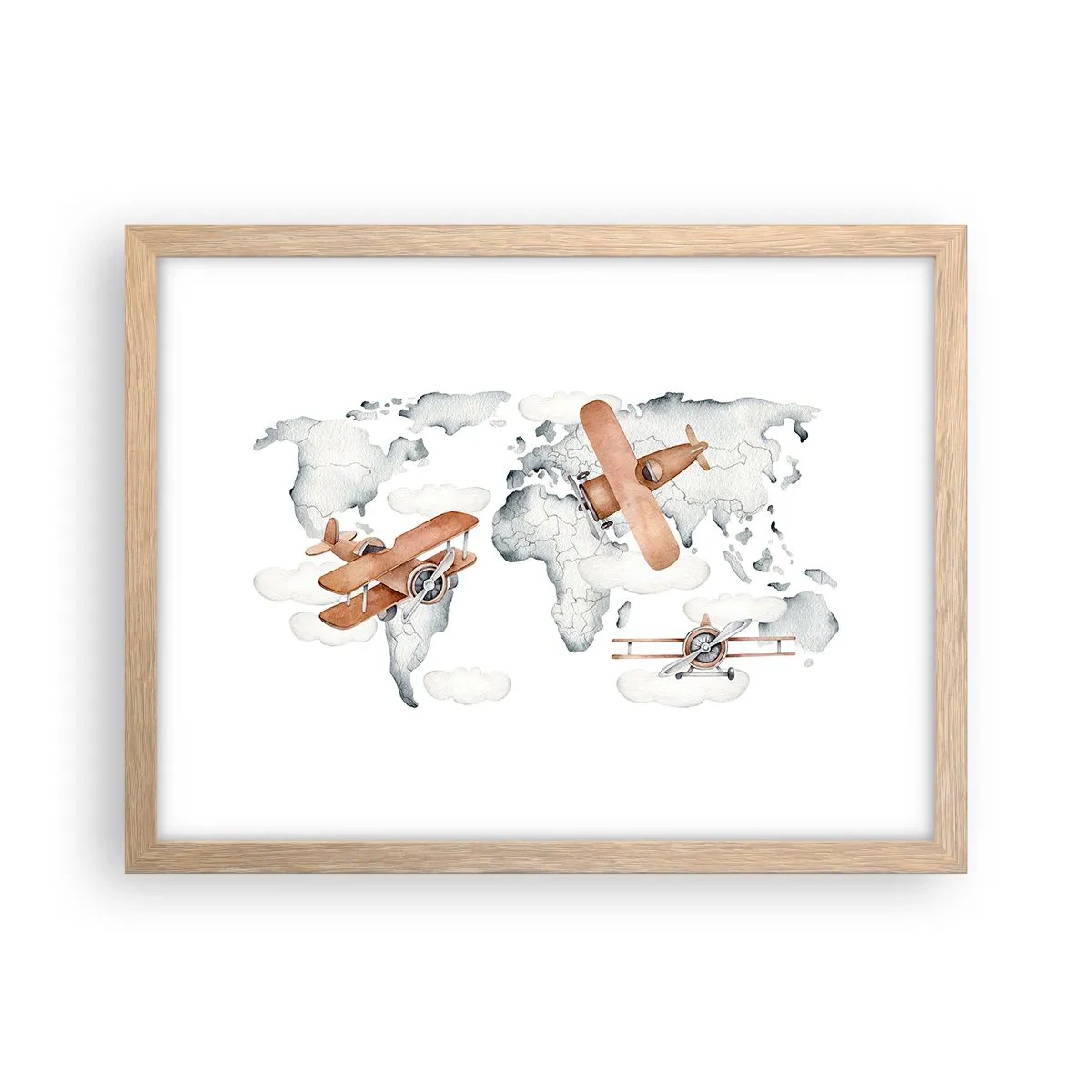 Plagát v ráme zo svetlého duba - V priekopníckom duchu - 40x30 cm