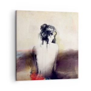 Obraz na plátne - Jemné línie, oválne tvary - 50x50 cm