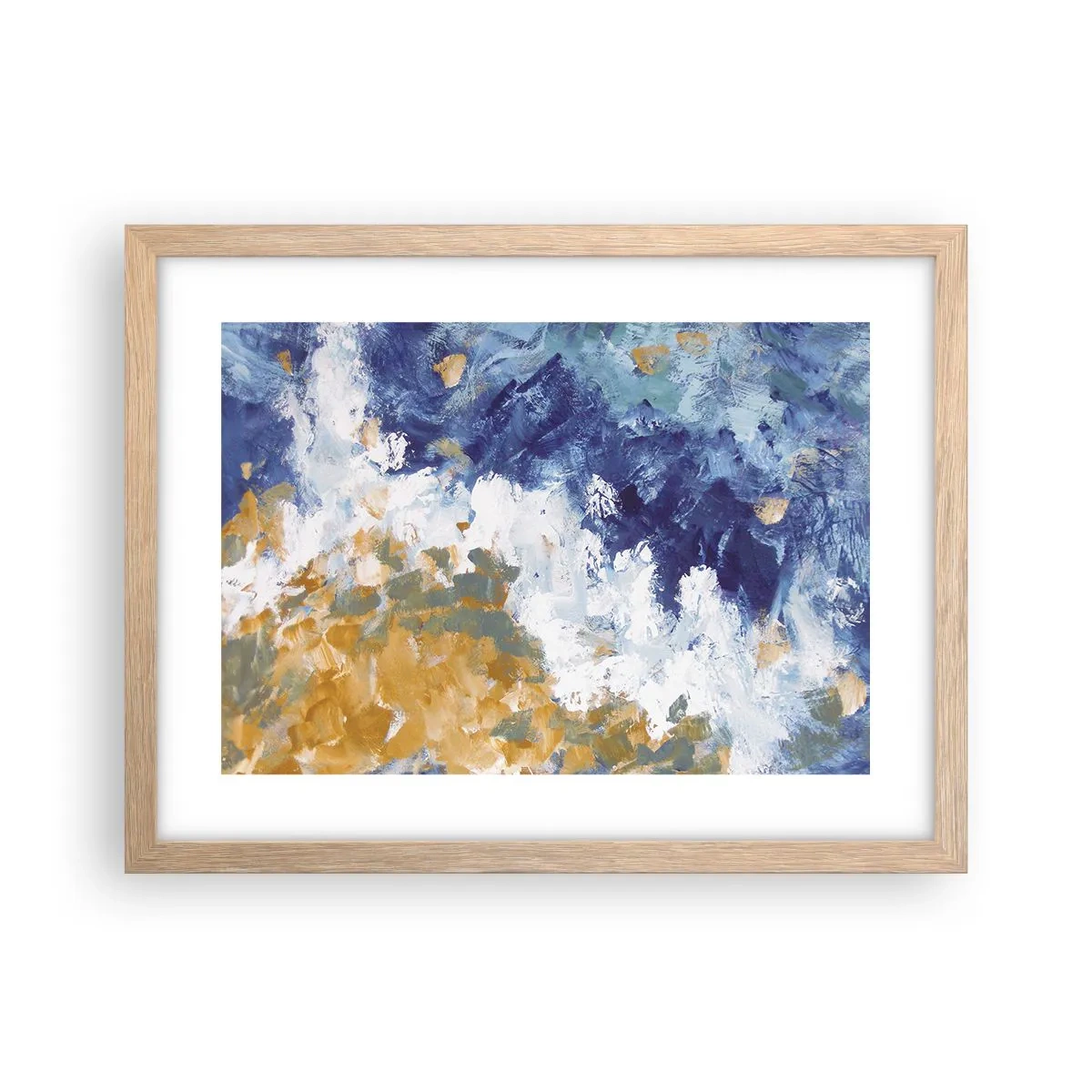 Plagát v ráme zo svetlého duba - Tanec živlov - 40x30 cm