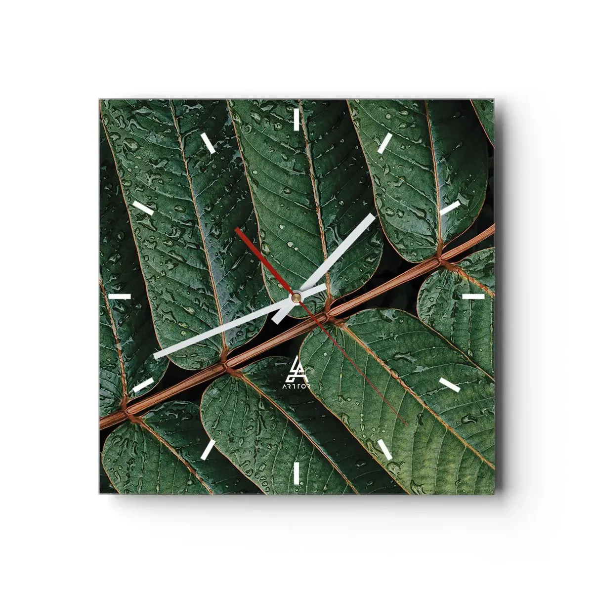 Nástenné hodiny - V zelenom rytme - 40x40 cm