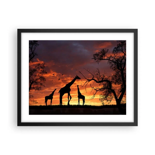 Plagát v čiernom ráme - Malá večera v kruhu najbližších - 50x40 cm