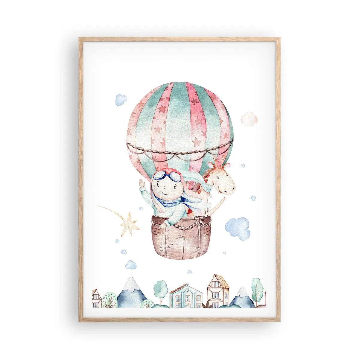 Plagát v ráme zo svetlého duba - Čoskoro sa vrátime! - 70x100 cm