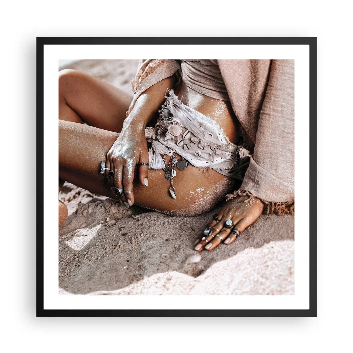 Plagát v čiernom ráme - Vyplavená na breh? - 60x60 cm