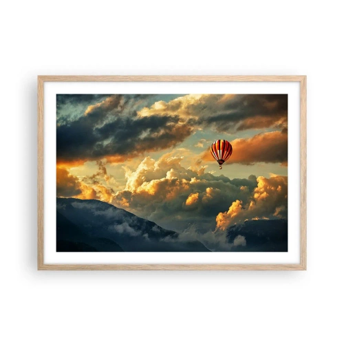 Plagát v ráme zo svetlého duba - Letím, lebo chcem - 70x50 cm