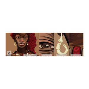 Vzorka fototapety Premium Canvas - Ebenová Venuša - Žena, Afriky, Kultúra - 100x30 cm