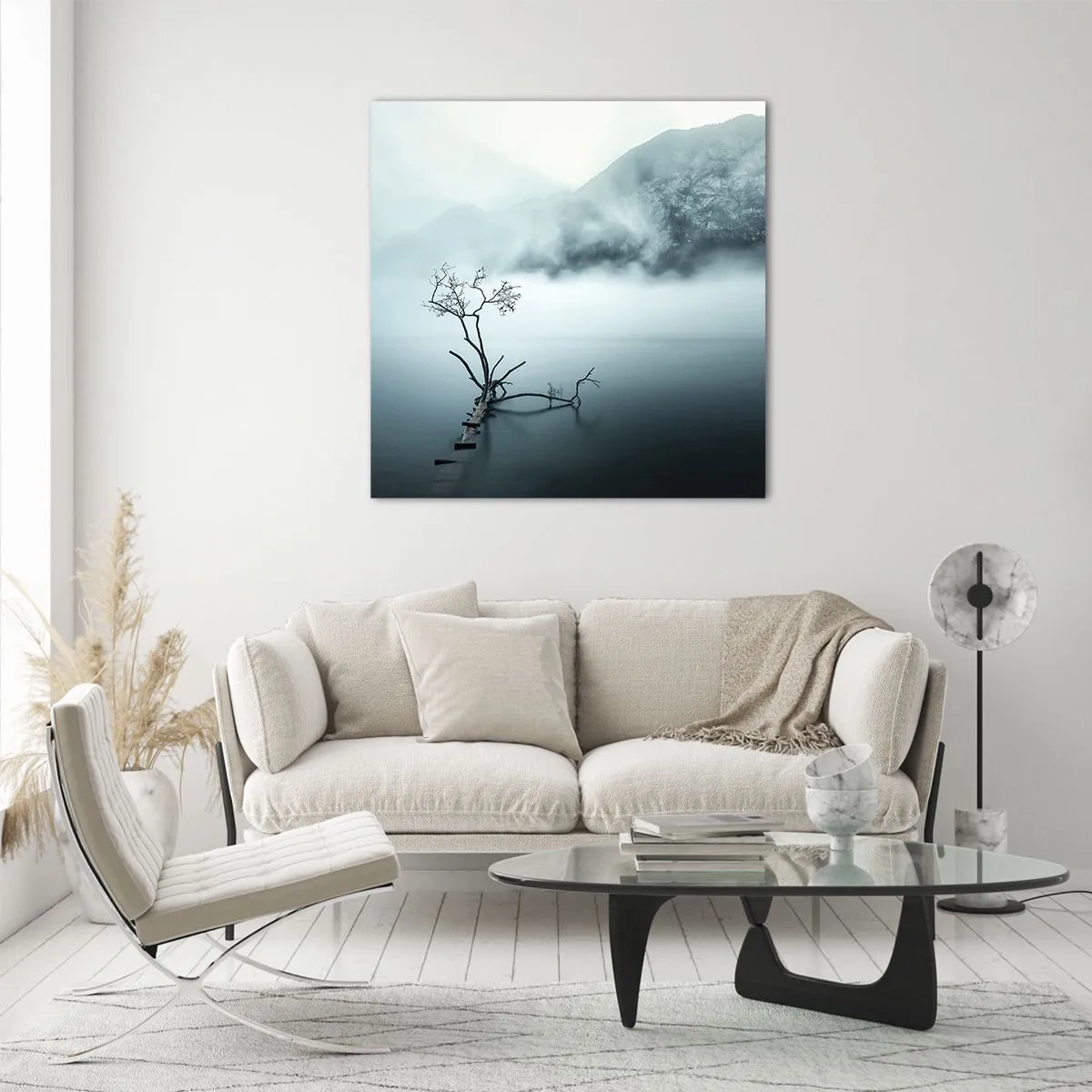 Obraz na skle - Z vody a hmly - 30x30 cm
