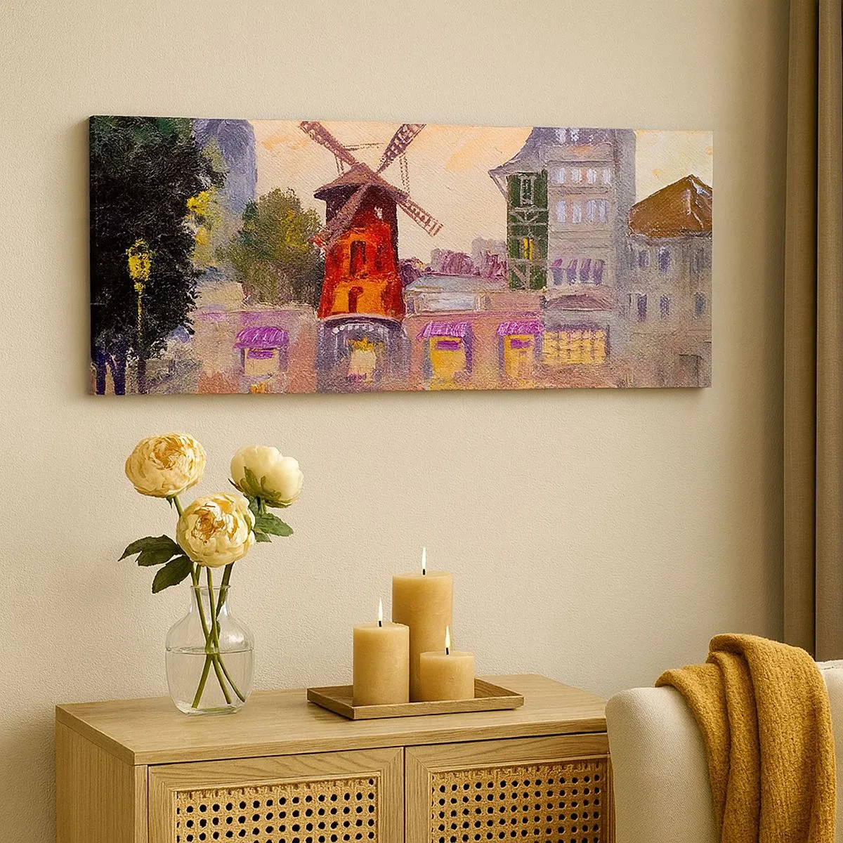 Obraz na plátne - Parížske ikony – Moulin Rouge - 100x40 cm