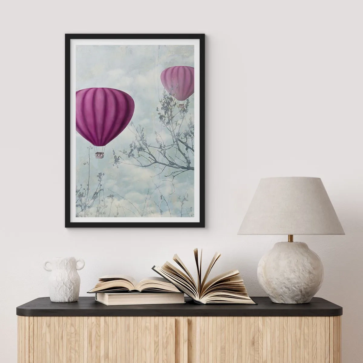 Plagát v čiernom ráme - Ako lode na oblohe - 40x50 cm