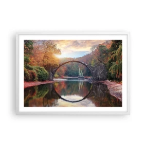 Plagát v bielom ráme - Za zrkadlom - 70x50 cm