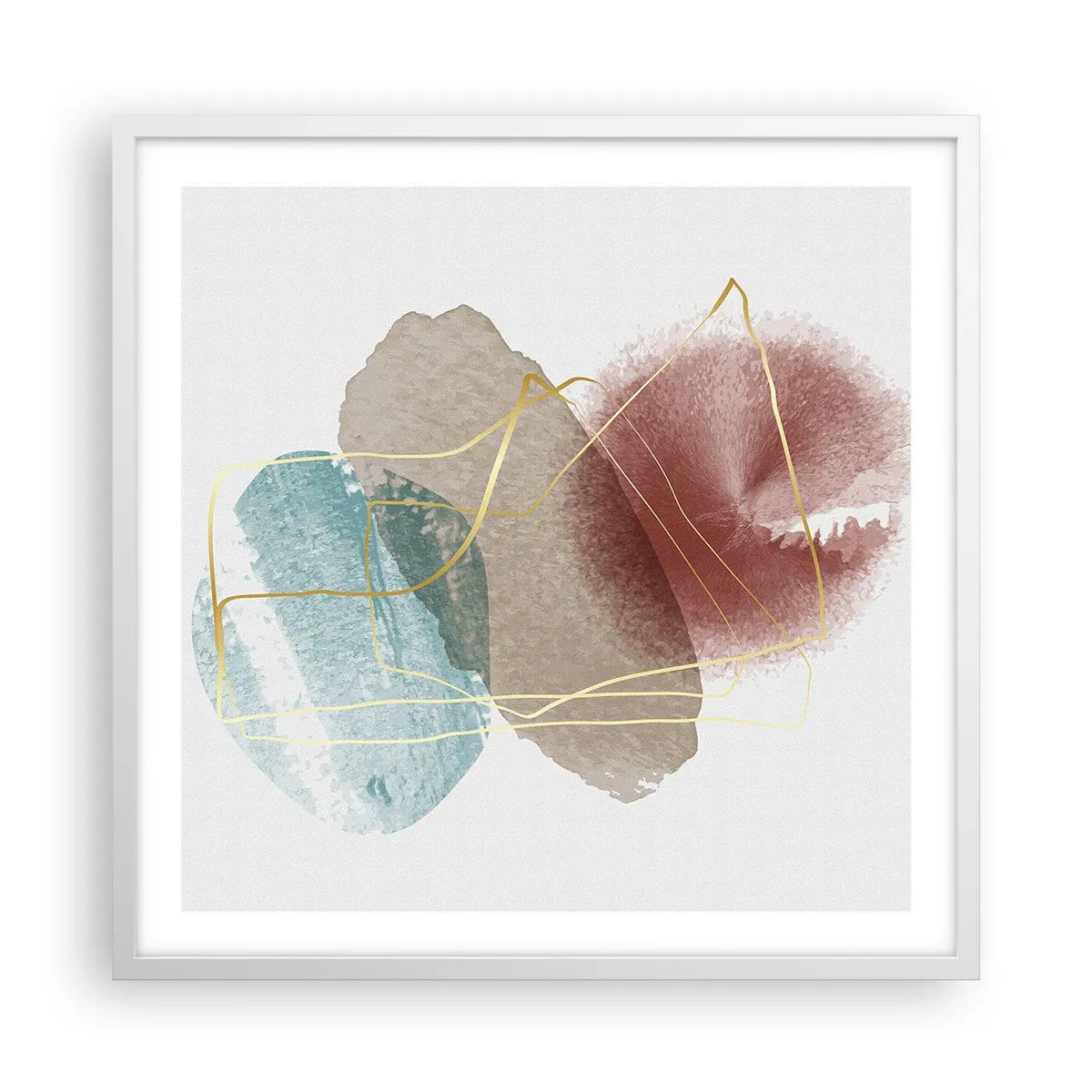 Plagát v bielom ráme - Korálky priestoru - 60x60 cm