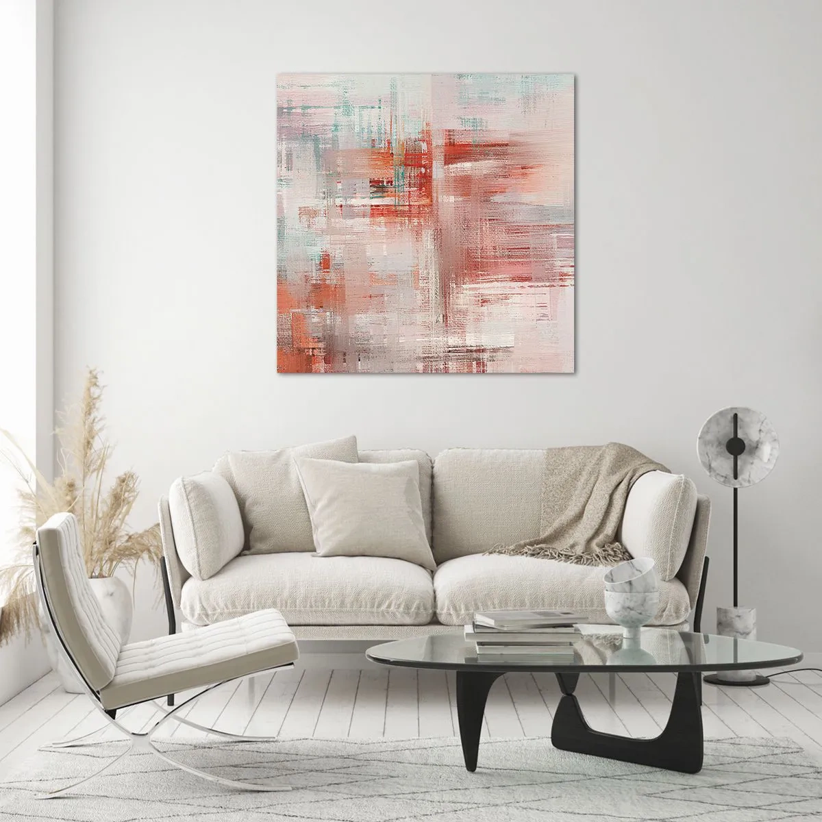 Obraz na skle - Zahmlené. Ale ružové - 60x60 cm