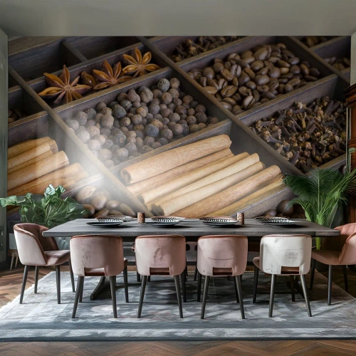 Fototapeta Standard Eco - Pokladnice vôní - Korenie, Káva, Škorica - 200x140 cm