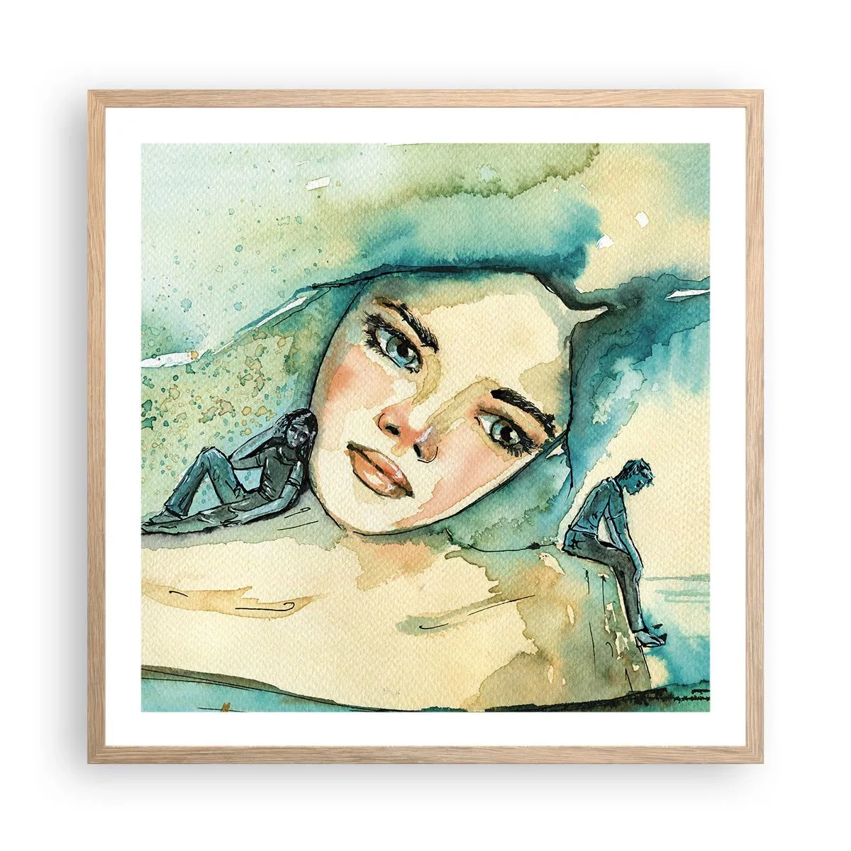 Plagát v ráme zo svetlého duba - Am I blue? - 60x60 cm