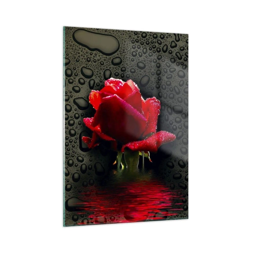 Obraz na skle - Červené a čierne - 50x70 cm