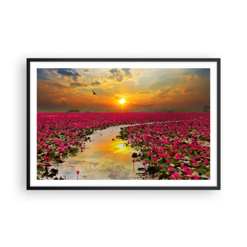 Plagát v čiernom ráme - Tajomný život jazera - 91x61 cm