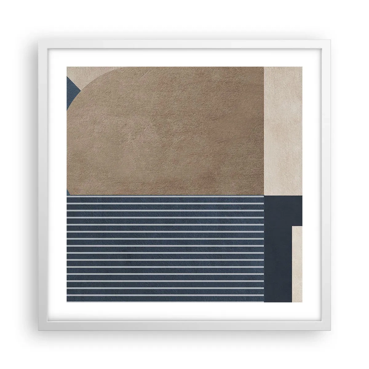 Plagát v bielom ráme - Kompozícia jednoduchosti a guľatosti - 50x50 cm