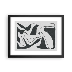 Plagát v čiernom ráme - Abstraktná hra v labyrinte - 40x30 cm