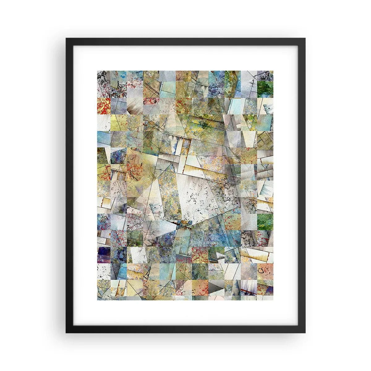 Plagát v čiernom ráme - Geometrické preskupenie - 40x50 cm