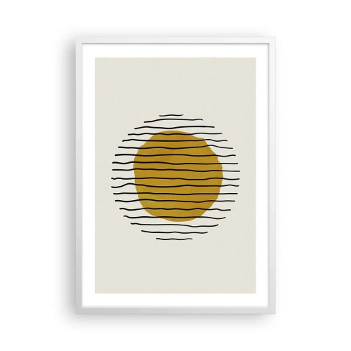 Plagát v bielom ráme - Abstrakcia kmitajúca žiarom - 50x70 cm