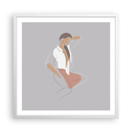 Plagát v bielom ráme - Obrys pôvabu - 60x60 cm