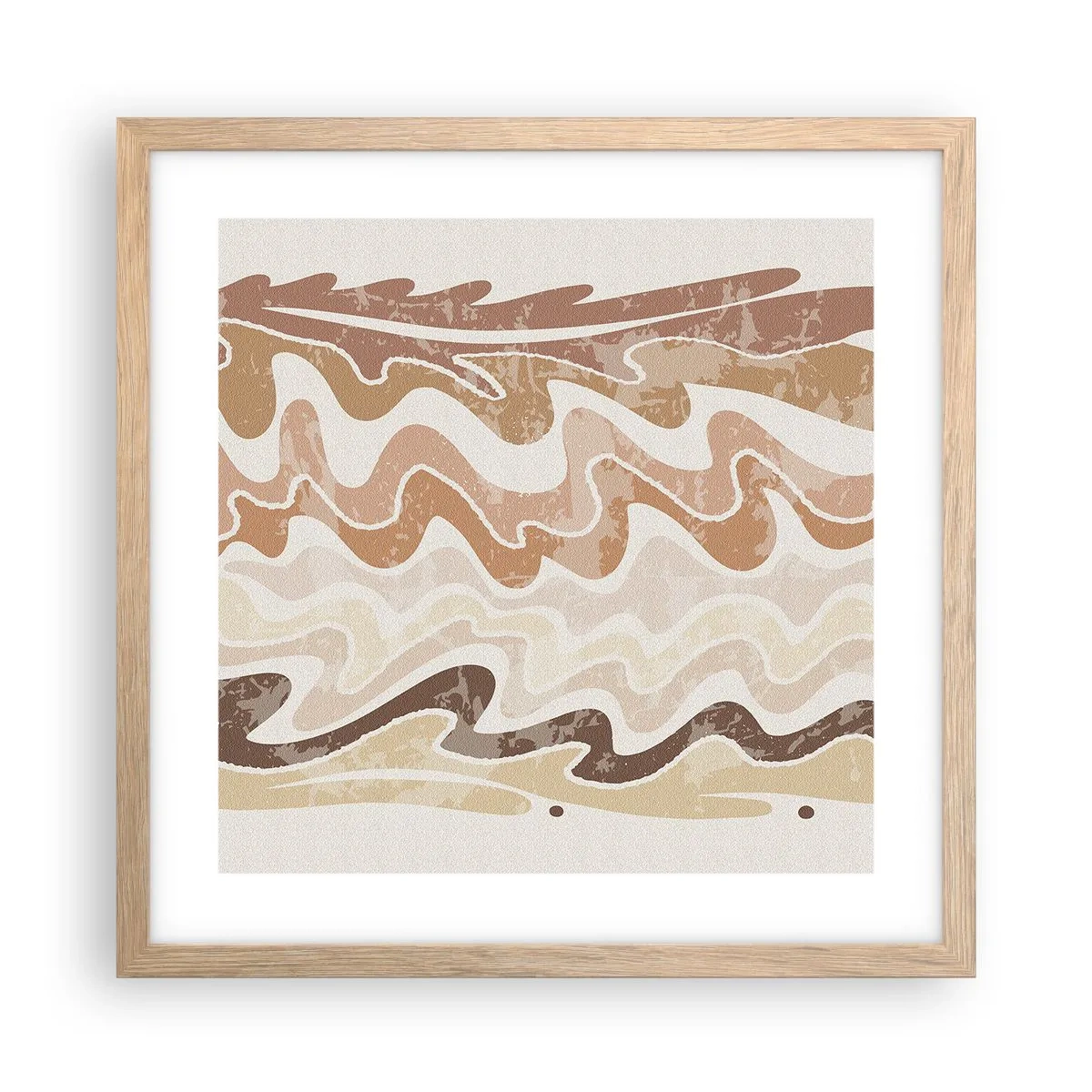 Plagát v ráme zo svetlého duba - Dobrá energia – dobré emócie - 40x40 cm