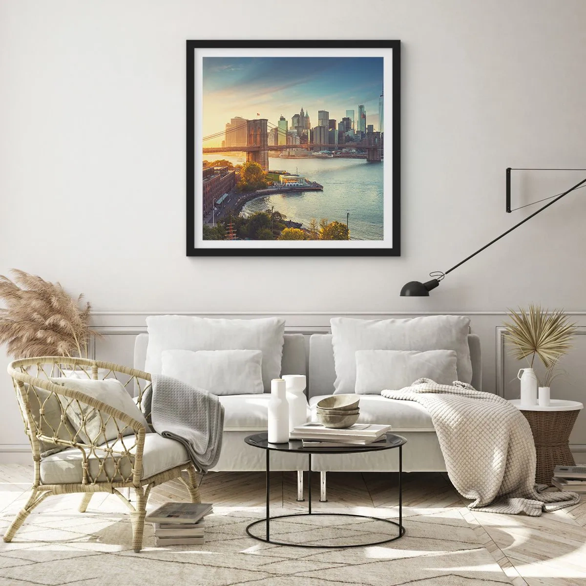 Plagát v čiernom ráme - Svitanie veľkomesta - 40x40 cm