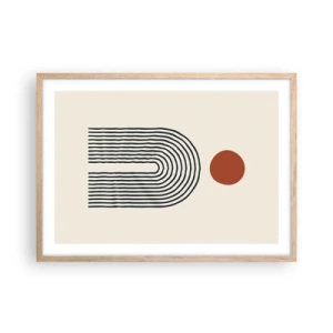 Plagát v ráme zo svetlého duba - Magnetizmus tvarov a farieb - 70x50 cm