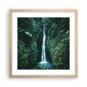 Plagát v ráme zo svetlého duba - Tropický prameň - 40x40 cm
