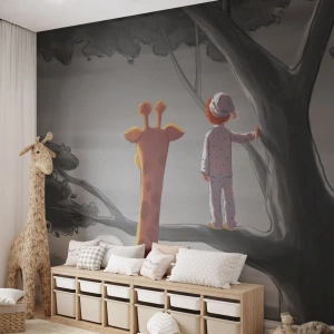 Fototapeta Premium Canvas - To sa naozaj deje - Žirafa, Detský, Sen - 450x315 cm