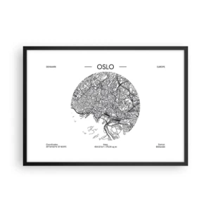 Plagát v čiernom ráme - Anatómia Osla - 70x50 cm