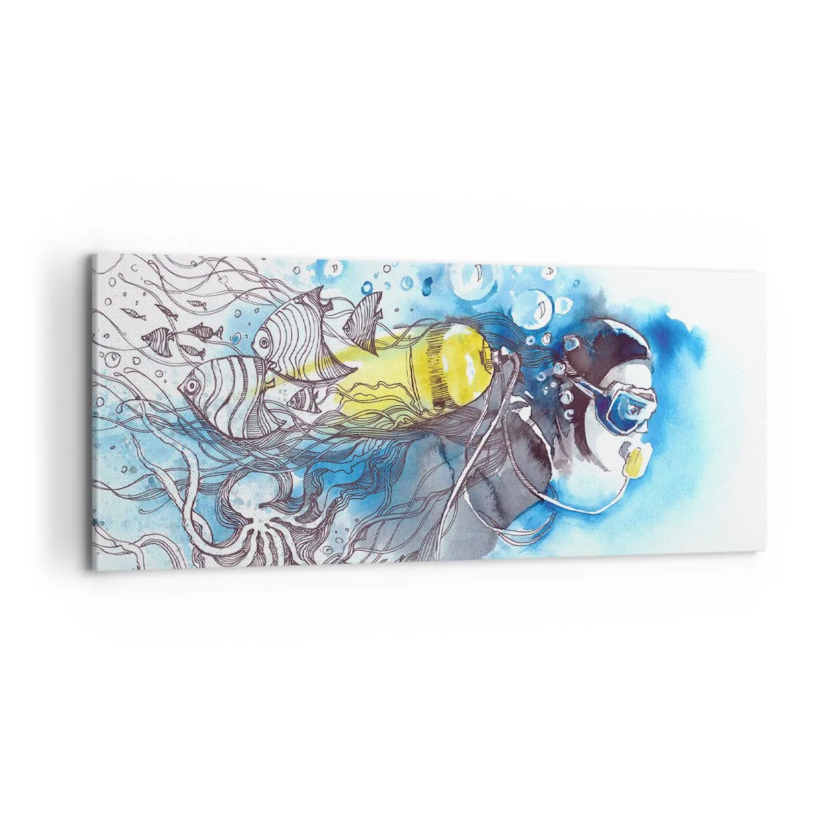 Obraz na plátne - Veľká modrá - 120x50 cm