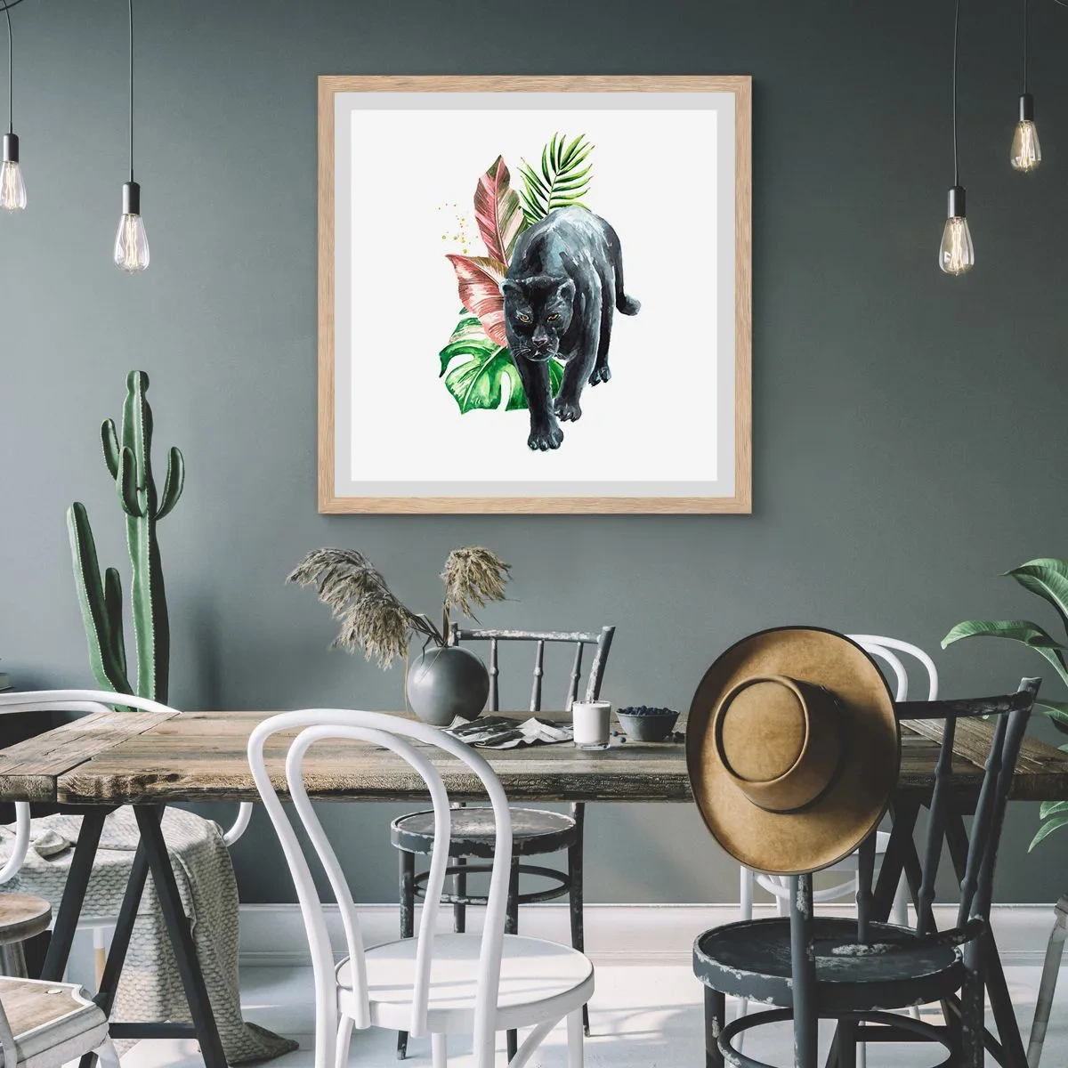 Plagát v ráme zo svetlého duba - Divokosť v srdci - 30x30 cm